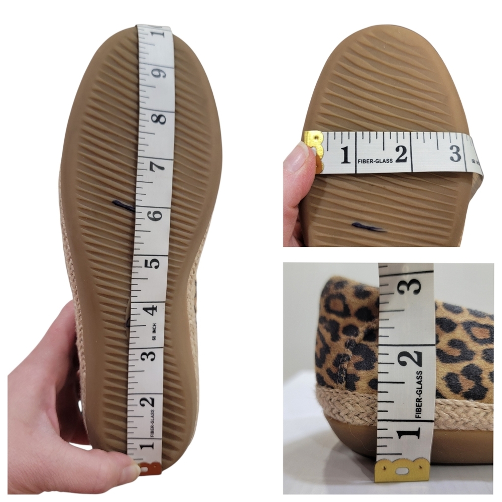 Clarks Espadrille Danelly Sky Leather Leopard Print Slip On Shoes Women’s 8.5 - Picture 13 of 15